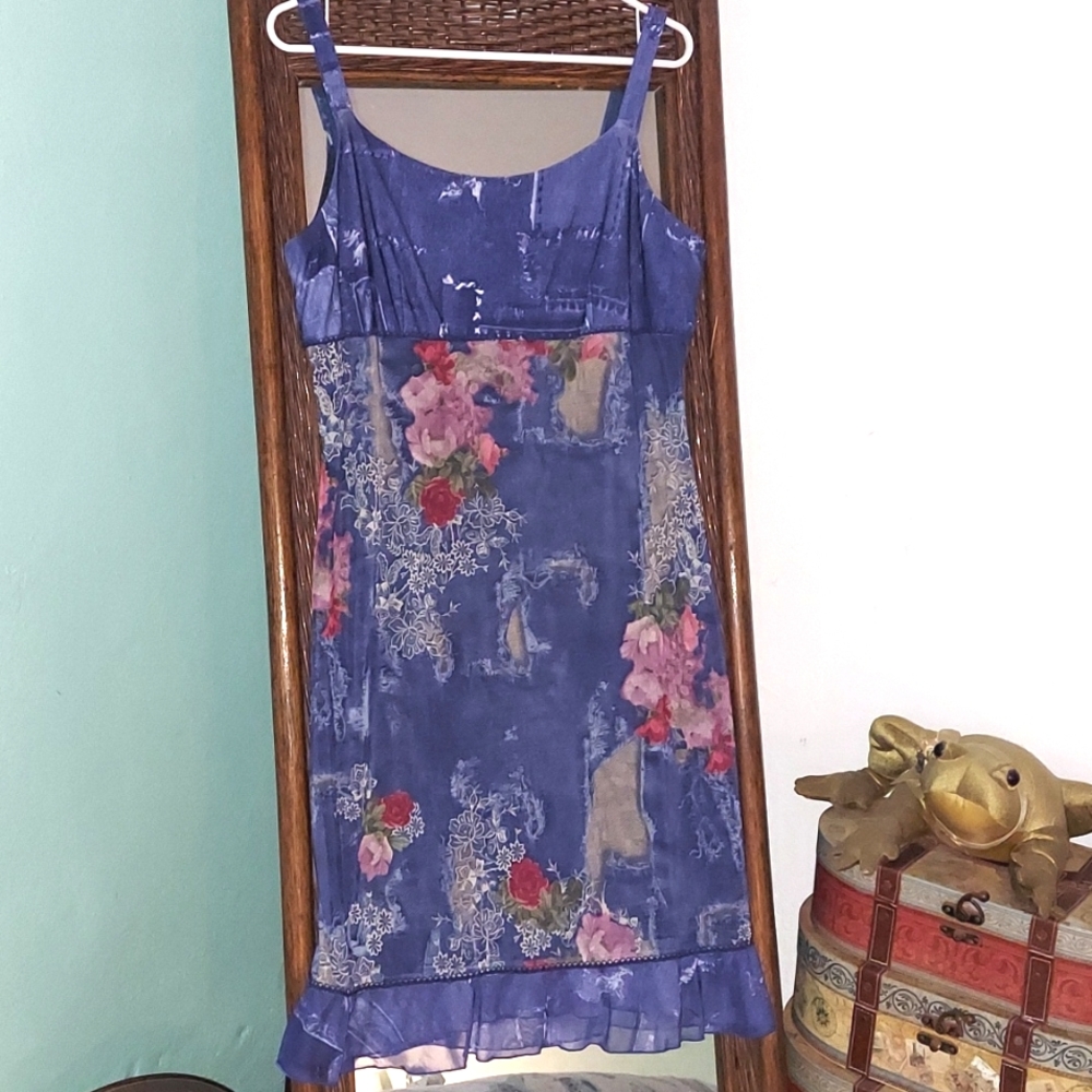 AGB Petite denim look/floral dress